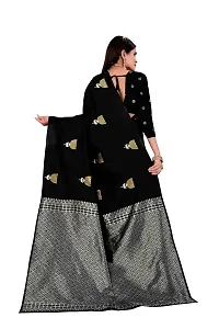Trendy Kota Doria Silk Woven Saree With Unstitched Blouse Piece For Women-thumb1