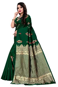 Trendy Kota Doria Silk Woven Saree With Unstitched Blouse Piece For Women-thumb2