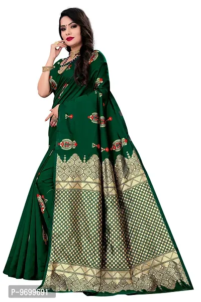 Trendy Kota Doria Silk Woven Saree With Unstitched Blouse Piece For Women-thumb3