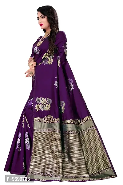 Trendy Kota Doria Silk Woven Saree With Unstitched Blouse Piece For Women-thumb3