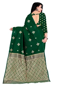 Trendy Kota Doria Silk Woven Saree With Unstitched Blouse Piece For Women-thumb1