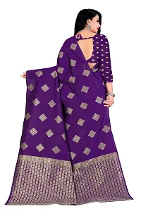 Trendy Kota Doria Silk Woven Saree With Unstitched Blouse Piece For Women-thumb1