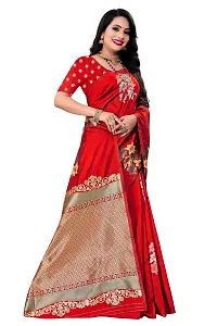 Trendy Kota Doria Silk Woven Saree With Unstitched Blouse Piece For Women-thumb3