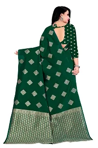 Trendy Kota Doria Silk Woven Saree With Unstitched Blouse Piece For Women-thumb1