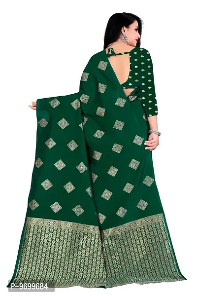 Trendy Kota Doria Silk Woven Saree With Unstitched Blouse Piece For Women-thumb2