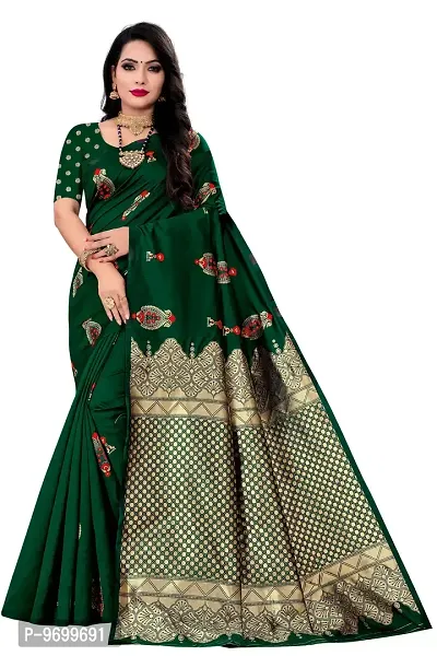 Trendy Kota Doria Silk Woven Saree With Unstitched Blouse Piece For Women