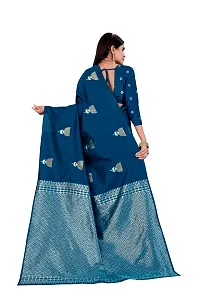 Trendy Kota Doria Silk Woven Saree With Unstitched Blouse Piece For Women-thumb1