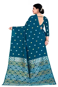 Trendy Kota Doria Silk Woven Saree With Unstitched Blouse Piece For Women-thumb1