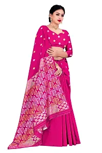 Trendy Kota Doria Silk Woven Saree With Unstitched Blouse Piece For Women-thumb3
