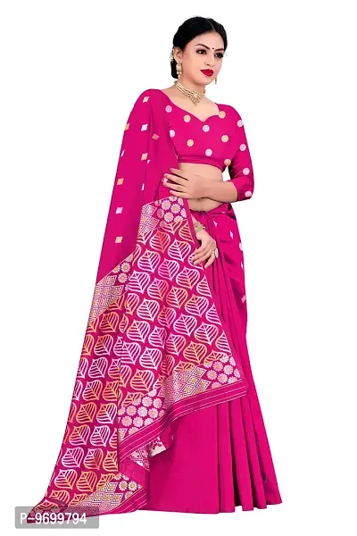 Trendy Kota Doria Silk Woven Saree With Unstitched Blouse Piece For Women-thumb4