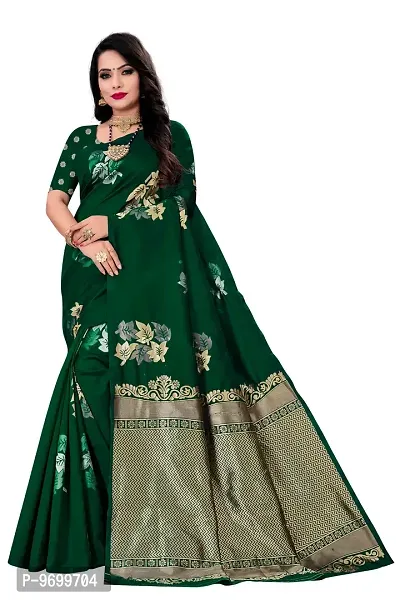 Trendy Kota Doria Silk Woven Saree With Unstitched Blouse Piece For Women