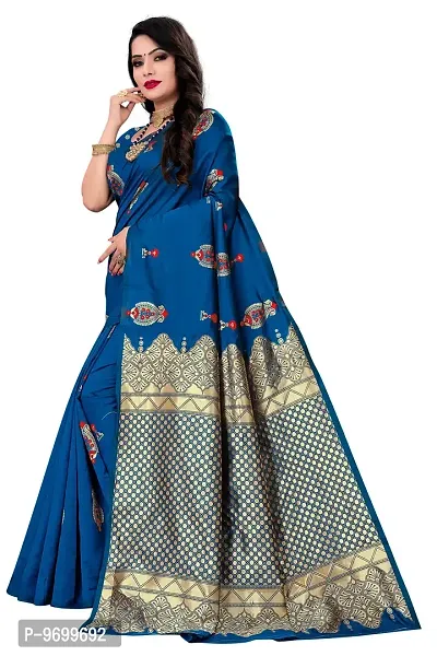 Trendy Kota Doria Silk Woven Saree With Unstitched Blouse Piece For Women-thumb3