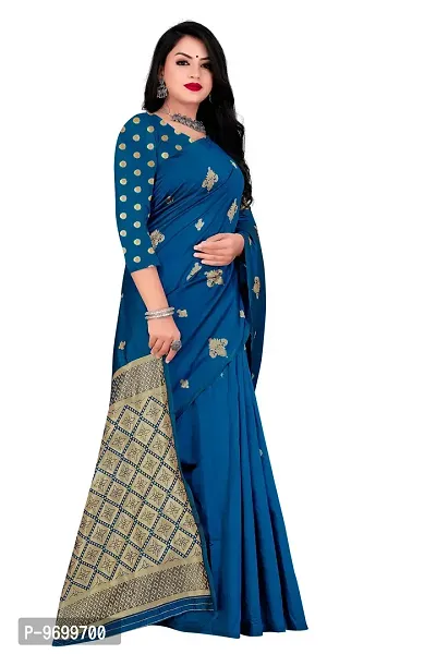 Trendy Kota Doria Silk Woven Saree With Unstitched Blouse Piece For Women-thumb4