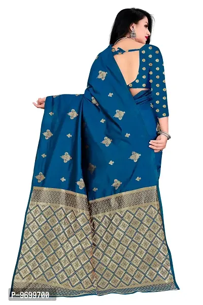 Trendy Kota Doria Silk Woven Saree With Unstitched Blouse Piece For Women-thumb2