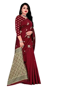 Trendy Kota Doria Silk Woven Saree With Unstitched Blouse Piece For Women-thumb3