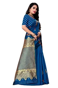 Trendy Kota Doria Silk Woven Saree With Unstitched Blouse Piece For Women-thumb3