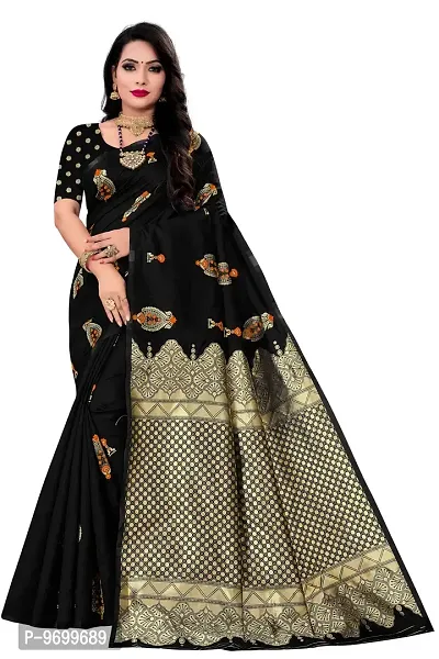 Trendy Kota Doria Silk Woven Saree With Unstitched Blouse Piece For Women-thumb0