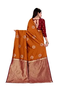 Trendy Kota Doria Silk Woven Saree With Unstitched Blouse Piece For Women-thumb1