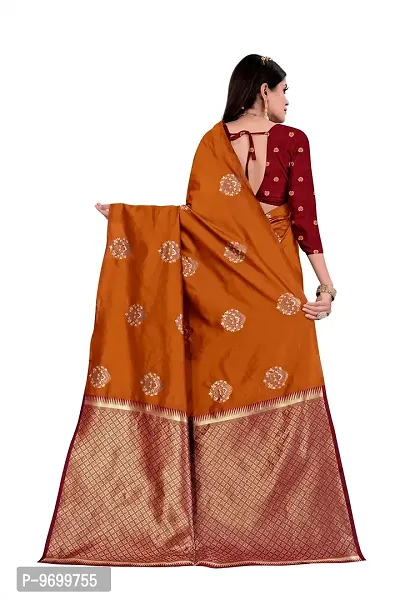 Trendy Kota Doria Silk Woven Saree With Unstitched Blouse Piece For Women-thumb2