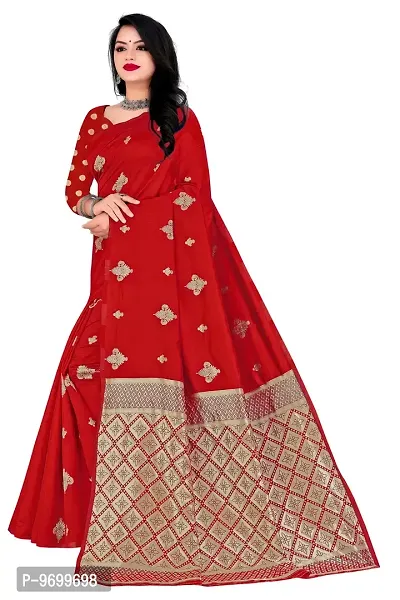 Trendy Kota Doria Silk Woven Saree With Unstitched Blouse Piece For Women-thumb3