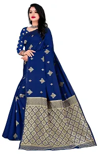 Trendy Kota Doria Silk Woven Saree With Unstitched Blouse Piece For Women-thumb2