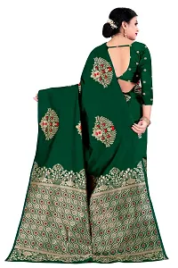 Trendy Kota Doria Silk Woven Saree With Unstitched Blouse Piece For Women-thumb1