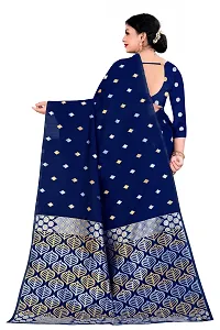 Trendy Kota Doria Silk Woven Saree With Unstitched Blouse Piece For Women-thumb1