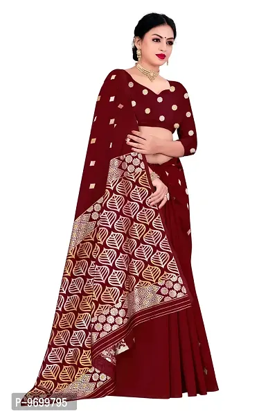 Trendy Kota Doria Silk Woven Saree With Unstitched Blouse Piece For Women-thumb4