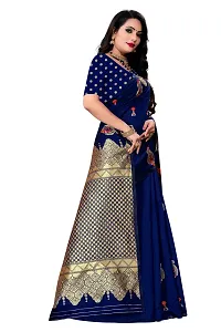 Trendy Kota Doria Silk Woven Saree With Unstitched Blouse Piece For Women-thumb3