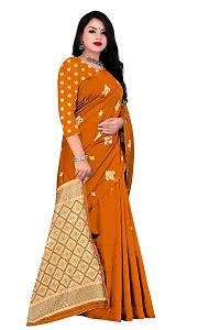 Trendy Kota Doria Silk Woven Saree With Unstitched Blouse Piece For Women-thumb3