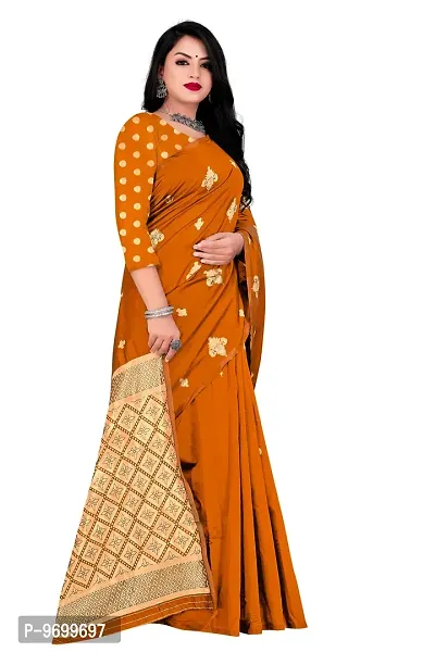 Trendy Kota Doria Silk Woven Saree With Unstitched Blouse Piece For Women-thumb4