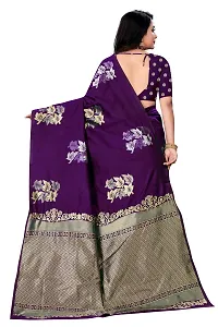 Trendy Kota Doria Silk Woven Saree With Unstitched Blouse Piece For Women-thumb1