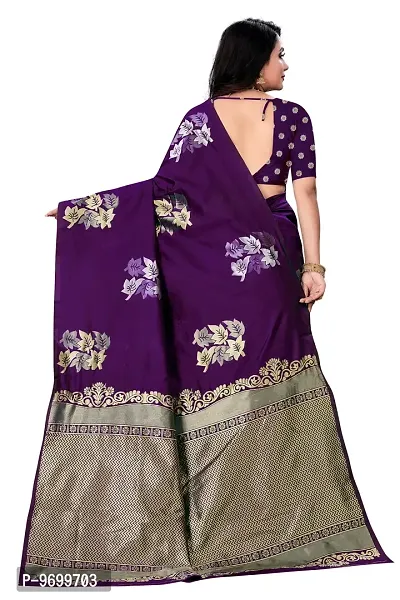 Trendy Kota Doria Silk Woven Saree With Unstitched Blouse Piece For Women-thumb2
