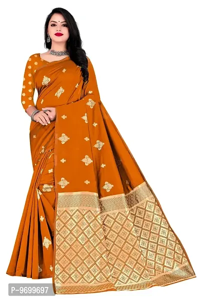 Trendy Kota Doria Silk Woven Saree With Unstitched Blouse Piece For Women