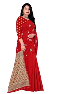 Trendy Kota Doria Silk Woven Saree With Unstitched Blouse Piece For Women-thumb3