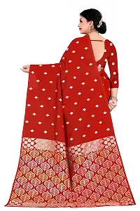 Trendy Kota Doria Silk Woven Saree With Unstitched Blouse Piece For Women-thumb1