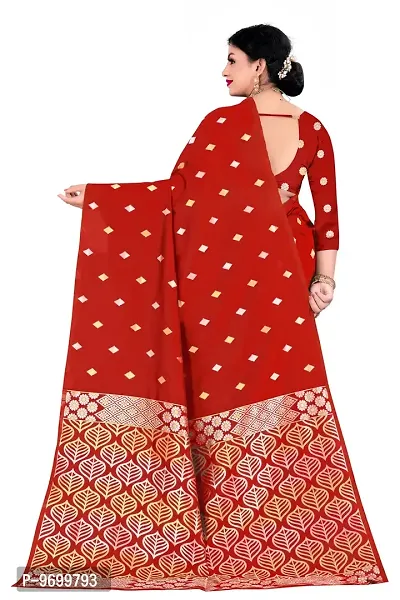 Trendy Kota Doria Silk Woven Saree With Unstitched Blouse Piece For Women-thumb2