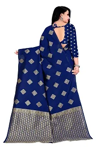 Trendy Kota Doria Silk Woven Saree With Unstitched Blouse Piece For Women-thumb1