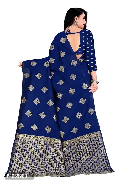 Trendy Kota Doria Silk Woven Saree With Unstitched Blouse Piece For Women-thumb2