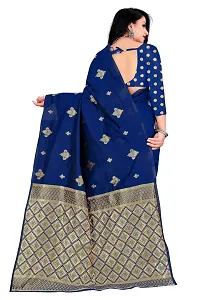 Trendy Kota Doria Silk Woven Saree With Unstitched Blouse Piece For Women-thumb1