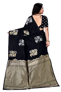 Trendy Kota Doria Silk Woven Saree With Unstitched Blouse Piece For Women-thumb1