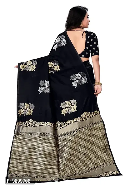 Trendy Kota Doria Silk Woven Saree With Unstitched Blouse Piece For Women-thumb2