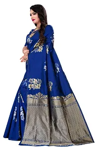 Trendy Kota Doria Silk Woven Saree With Unstitched Blouse Piece For Women-thumb2