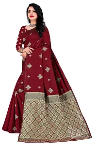 Trendy Kota Doria Silk Woven Saree With Unstitched Blouse Piece For Women-thumb2