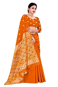 Trendy Kota Doria Silk Woven Saree With Unstitched Blouse Piece For Women-thumb3