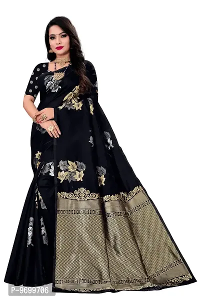 Trendy Kota Doria Silk Woven Saree With Unstitched Blouse Piece For Women-thumb0