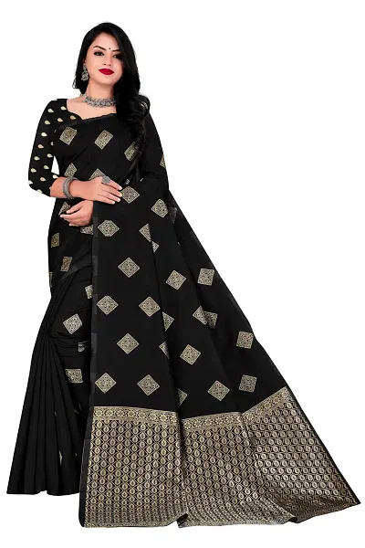 Elegant Silk Blend Saree with Blouse piece For Women