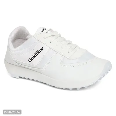Stylish Off White Synthetic Solid Walking Shoes For Men