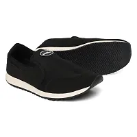 Stylish Black Synthetic Solid Walking Shoes For Men-thumb2