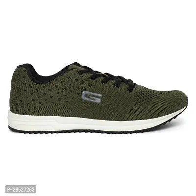 Stylish Olive Synthetic Solid Walking Shoes For Men-thumb4